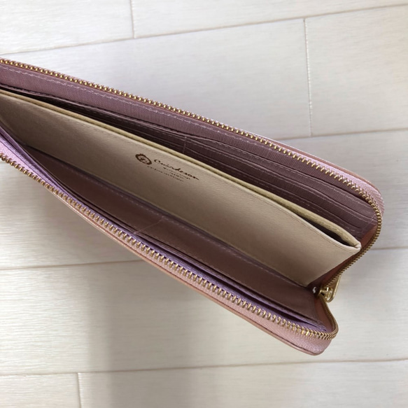 Cool Deson纖巧且可存放的長款錢包薄，優雅，漂亮的L型拉鍊錢包《粉色》 CU208 第3張的照片