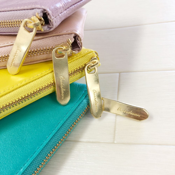 Cool Deson纖巧且可存放的長款錢包薄，優雅，漂亮的L型拉鍊錢包《粉色》 CU208 第4張的照片