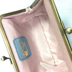 【SALE】CU176BL　iQOS アイコス フラワー　花　ポーチ　革　レザーソフト　がま口　お薬 アクセサリー 小物 5枚目の画像