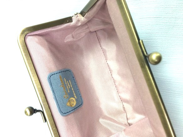 【SALE】CU176BL　iQOS アイコス フラワー　花　ポーチ　革　レザーソフト　がま口　お薬 アクセサリー 小物 5枚目の画像