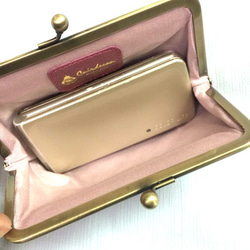 【SALE】CU176BL　iQOS アイコス フラワー　花　ポーチ　革　レザーソフト　がま口　お薬 アクセサリー 小物 6枚目の画像