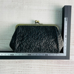 【SALE】CU176BL　iQOS アイコス フラワー　花　ポーチ　革　レザーソフト　がま口　お薬 アクセサリー 小物 7枚目の画像