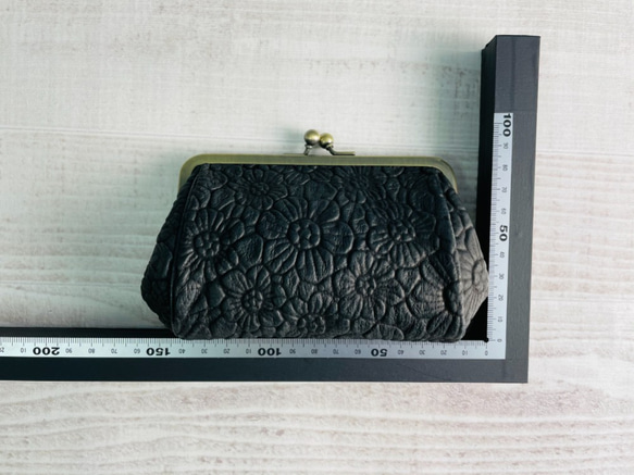 【SALE】CU176BL　iQOS アイコス フラワー　花　ポーチ　革　レザーソフト　がま口　お薬 アクセサリー 小物 7枚目の画像