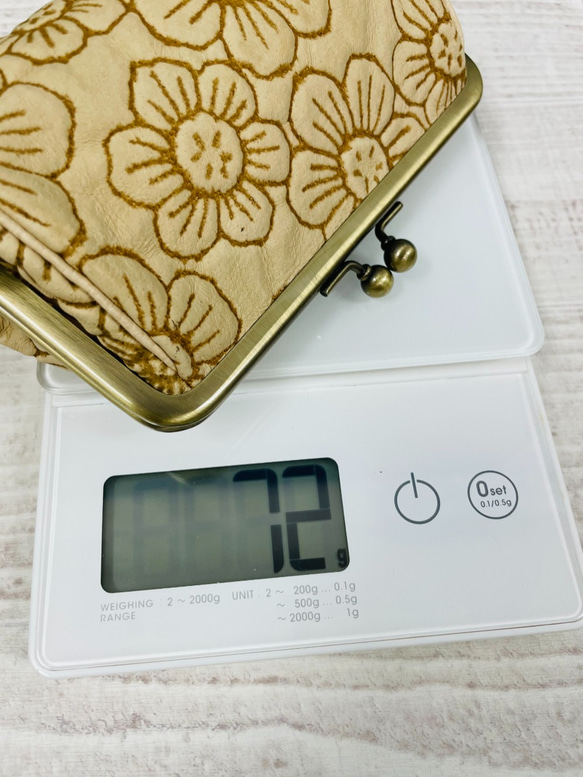 【SALE】CU176BL　iQOS アイコス フラワー　花　ポーチ　革　レザーソフト　がま口　お薬 アクセサリー 小物 9枚目の画像