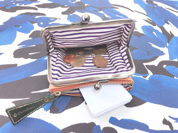 ｷｭｲｰﾙﾃﾞｿﾝ コンパクトなのに大容量な二つ折り財布 大人かわいいが詰め込まれたがま口 《イエロー》CU151YE 4枚目の画像