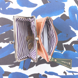 ｷｭｲｰﾙﾃﾞｿﾝ コンパクトなのに大容量な二つ折り財布 大人かわいいが詰め込まれたがま口 《イエロー》CU151YE 5枚目の画像