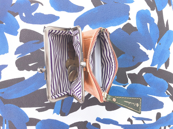 ｷｭｲｰﾙﾃﾞｿﾝ コンパクトなのに大容量な二つ折り財布 大人かわいいが詰め込まれたがま口 《イエロー》CU151YE 5枚目の画像