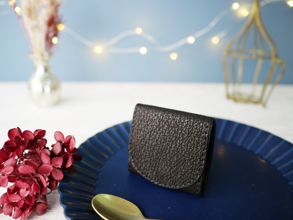 SH01BK  サメ　シャーク　小銭入れ　コインケース　BOX　ボックス　エキゾチック　レザー　栃木レザー