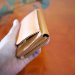 TK03NV Tochigi皮革緊湊型錢包迷你錢包小棕櫚簡單最小三折錢包 第6張的照片