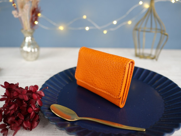 LU04OR  イタリアレザー　名刺入れ　カードケース　　レザー　 1枚目の画像