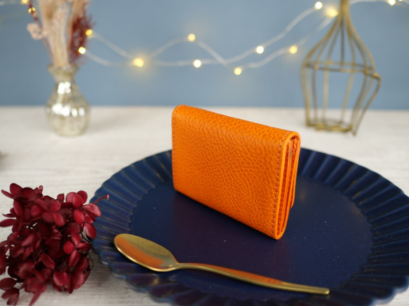 LU04OR  イタリアレザー　名刺入れ　カードケース　　レザー　 2枚目の画像