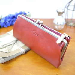 ｷｭｲｰﾙﾃﾞｿﾝ スリムなのに大容量な 長財布 遊び心のある大人デザインの がま口 財布 《レッド》CU214RD 2枚目の画像