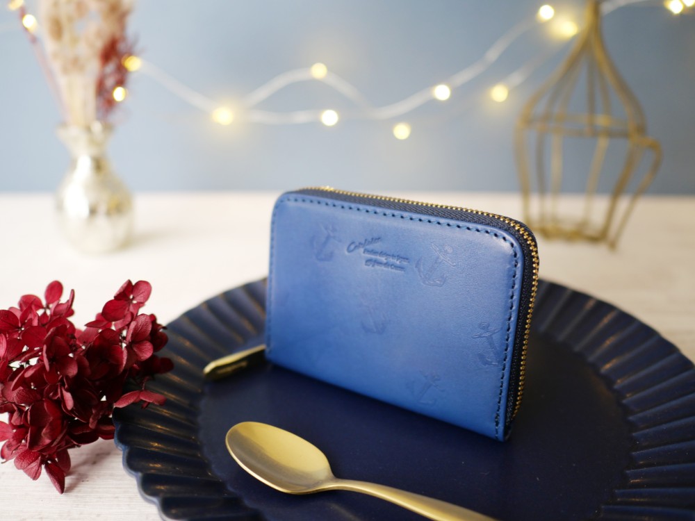 【SALE】CU216BL 小銭入れ　コンパクト財布　ラウンドファスナー　ユニセックス　小さい　コインケース　ミニ財布