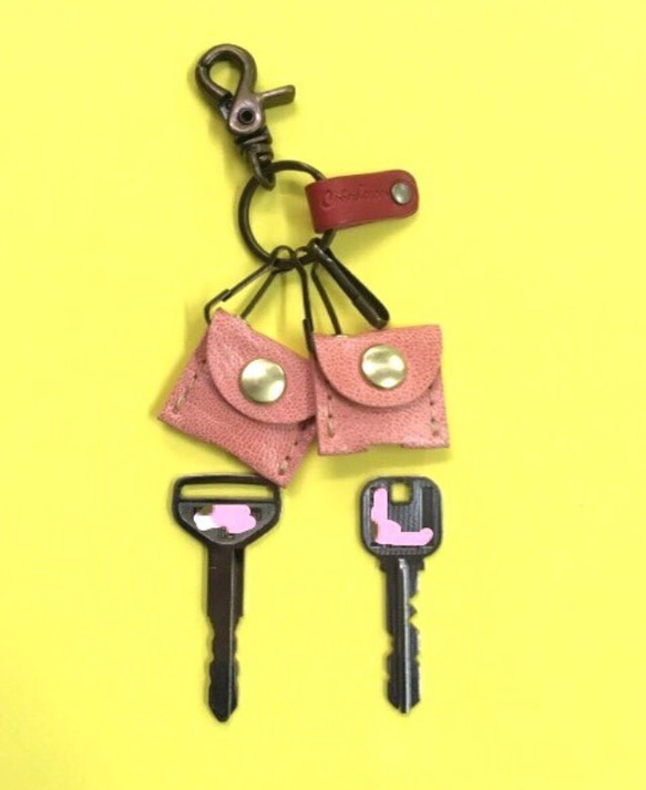 鑰匙扣鑰匙套鑰匙圈皮革鑰匙包皮革飾物 第2張的照片