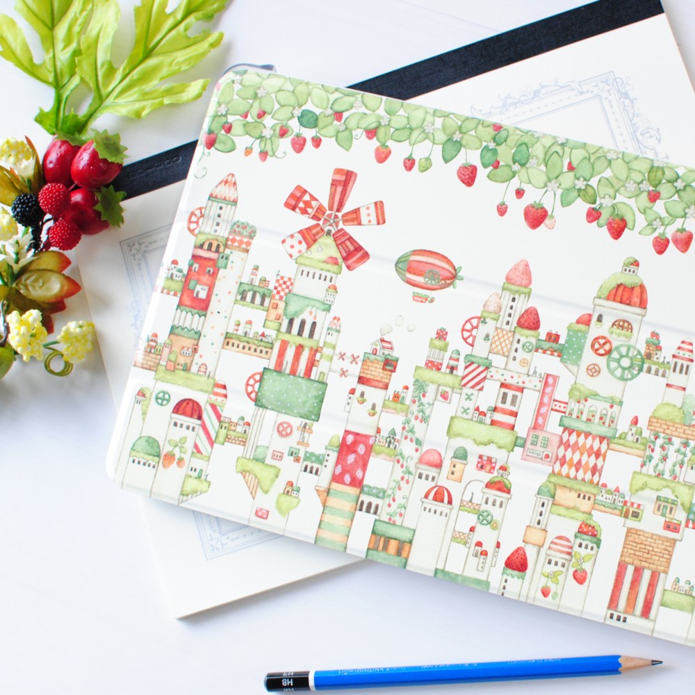 ■iPadカバー「いちごの都」iPadケース　フロントカバー