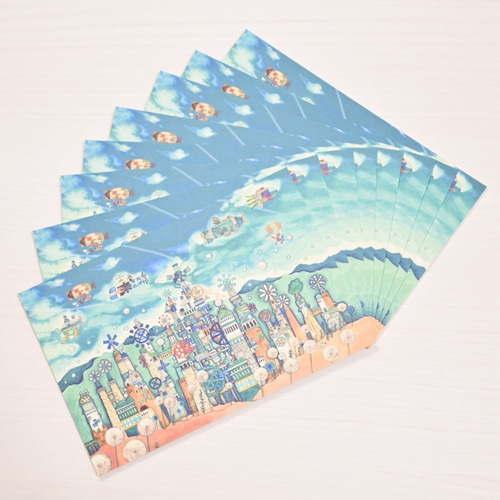 ポストカード8枚セット【同じ絵柄8枚】空想街雑貨店 ポストカード 空想