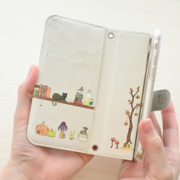 iPhone16?【ベルト付き】アンドロイド対応・手帳型スマホケース「魔法使いの部屋」　内側デザイン可！ 8枚目の画像