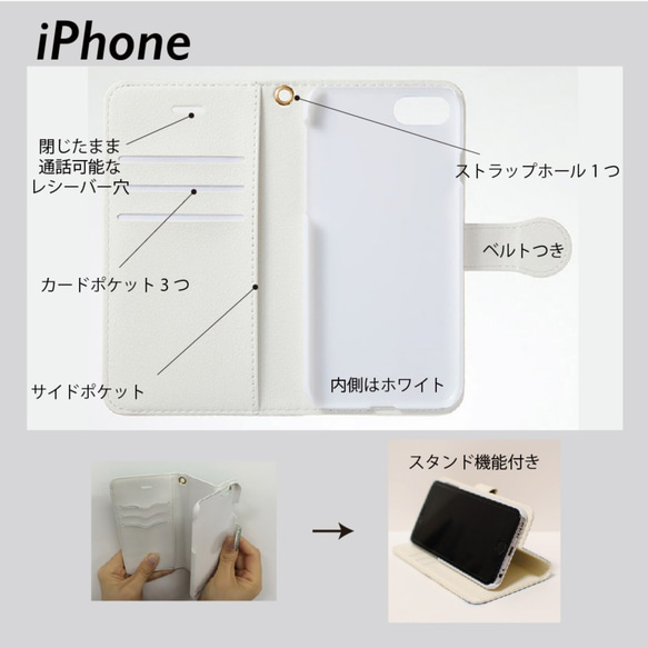 iPhone手帳型スマホケース「アサクサ浪漫」 5枚目の画像