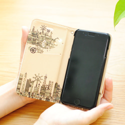 内側イラストiPhone16・15・14・13など手帳型スマホケース「選べる空想街」 5枚目の画像