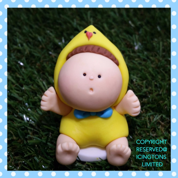 ひよこ出品 ひよこ赤ちゃん（チキン衣装で赤ちゃん）の100％手作り おもちゃ