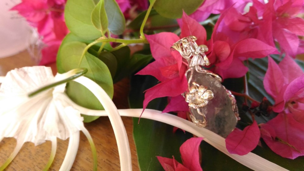 フローライトとシルバー９２５　ロマンティックペンダントトップ