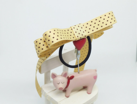 《送料無料》【Piggyのひらりりぼん】ドットリボン３ 3枚目の画像