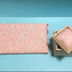 リバティタナローン    カペル       ミニミニアイロン台  &桐の針刺し箱 (ピンクッション)  のセット 1枚目の画像