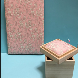 リバティタナローン    カペル       ミニミニアイロン台  &桐の針刺し箱 (ピンクッション)  のセット 6枚目の画像