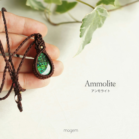 アンモライト マクラメペンダント ネックレス・ペンダント mogem(もじ 