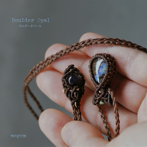 ボルダーオパール✧マクラメペンダント ネックレス・ペンダント