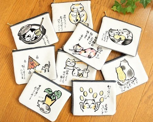 猫のことわざポーチ【9種類から選択（1柄1点のみ）】 ポーチ Magic