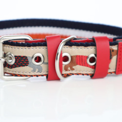 ダックスフント柄　中型犬用首輪　MSサイズ RG 赤 2枚目の画像