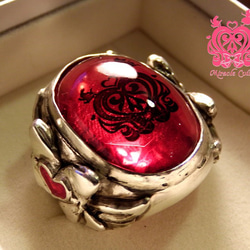 [純銀925製] 紅色 奇蹟魔幻俏皮設計戒指 （國際版） 第1張的照片