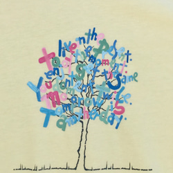 ☆ラスト１点☆パステルイエローのドルマンTシャツ「草原の木」 3枚目の画像