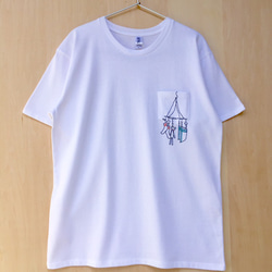 ☆Ｌサイズ１点限り☆ ゆったり着られるポケットTシャツ「洗濯干し」 6枚目の画像