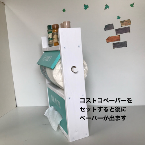 新商品】かさばるコストコペーパーとティッシュが収納できる3段 新商品】かさばるコストコペーパーとティッシュが収納できる3段
