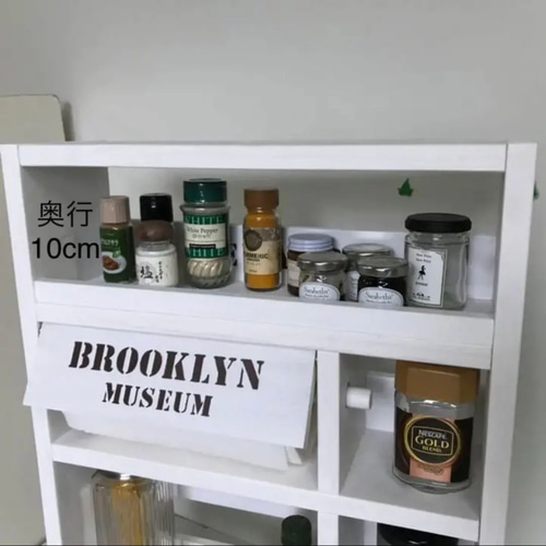 パスタポットラック＆3段スパイスラックウォルナットxエメラルドグリーン