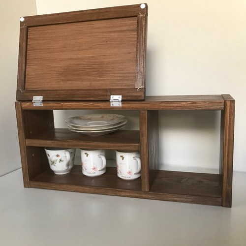 miwa様オーダー作品 扉付カウンター上収納ラック(ボックス3点セット