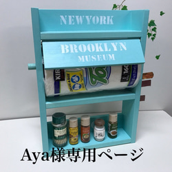 Aya様専用ページ  コストコキッチンペーパー対応３段スパイスラック(中段)エメラルドグリーン 1枚目の画像