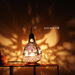 ひょうたんランプ--深夜の森と花の河　母の日にも♪ 6枚目の画像