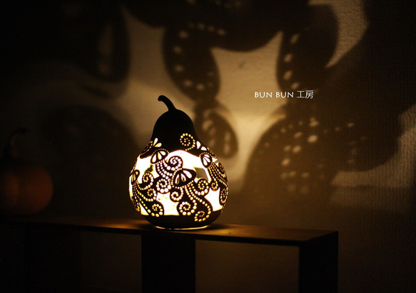 LED電池式　クラゲさん　ミニひょうたんランプ 4枚目の画像