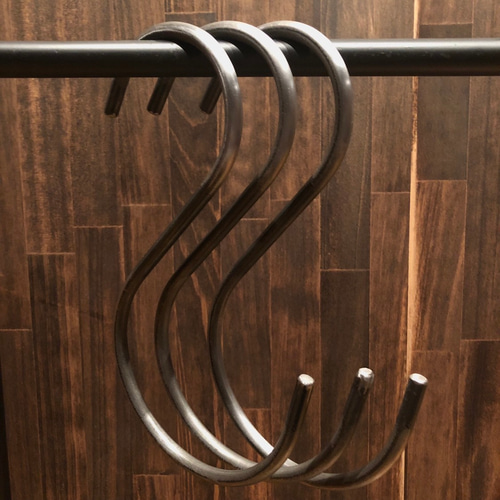 梅澤家具製作所 インダストリアルS字フック 3セット タオルハンガー