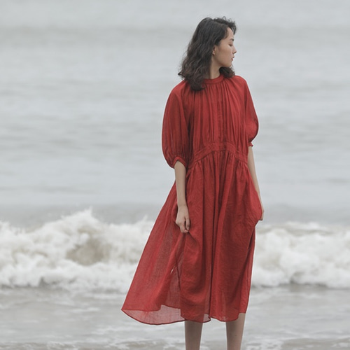 リネン100%】春夏秋【ワンマイルウェア・ルームウェア・ロング  