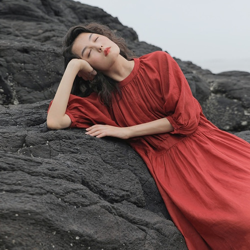 リネン100%】春夏秋【ワンマイルウェア・ルームウェア・ロング  