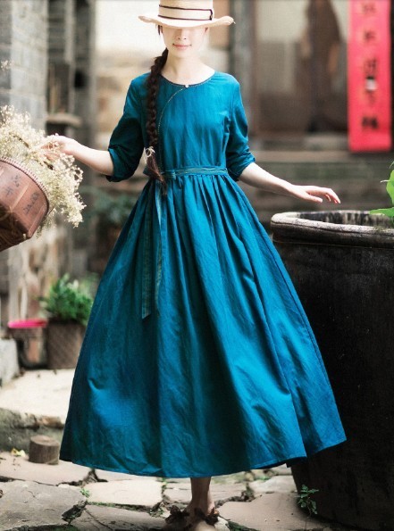 ハンドメイド作家さま リネンワンピース 新作】『フランスの森から