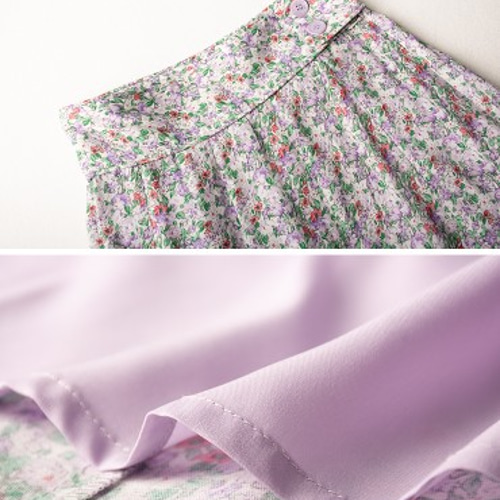 花柄フレアスカート 薄い紫、ピンク（リアルスタイル REAL STYLE  