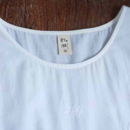 コットン100%】立体フラワー刺繍のロングワンピース ウエスト