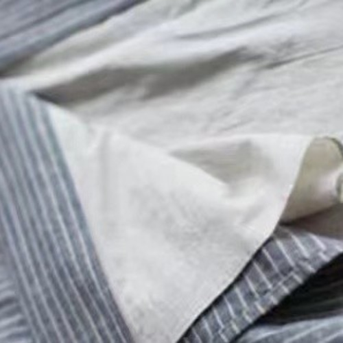 新品タグ付　qualite カリテ　コットンリネンストライプ　ロングコー 新品タグ付 qualite カリテ コットンリネンストライプ