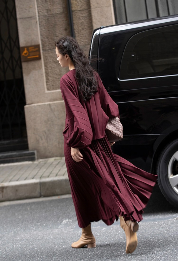 【新品・未使用】スティナ stina 巻きスカート ワインレッド　赤 stina / type N back ribbon / corolla wine red / kids / girl