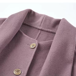 【ウール100％】手縫いラグラン袖のゆったりめコート　ポケット付き【春秋冬】 7枚目の画像